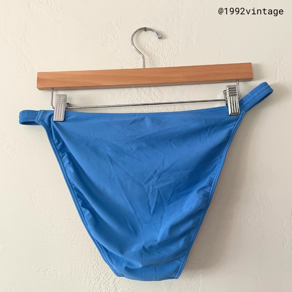 NWT Madewell Scrunchy Strap Mid-Rise Bikini Set Ornamental Blue | Size L - Picture 4 of 7